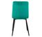 Lot De 2 Chaises Matelassées En Velours Vert Pied Métal Noir - Louise