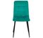 Lot De 4 Chaises Matelassées En Velours Vert Pied Métal Noir - Louise