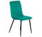 Lot De 4 Chaises Matelassées En Velours Vert Pied Métal Noir - Louise