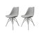 Lot De 2 Chaises Grises Design Avec Piètement En Métal - Tomy