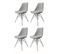 Lot De 4 Chaises Grises Design Avec Piètement En Métal - Tomy