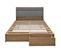 Lit Double 140 X 190 Cm En Bois Avec Tiroirs + Sommier Fixe - Montana