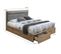 Lit Double 140 X 190 Cm En Bois Avec Tiroirs + Sommier Fixe - Montana