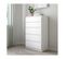 Grande Commode 5 Tiroirs Blanc - Benny