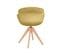 Lot De 2 Chaises Rotatives En Tissu Jaune Chiné Et Pieds Bois - Twist