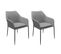 Lot De 2 Chaises De Jardin En Aluminium Et Tissu Gris - Pacific