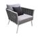 Fauteuil Bas De Jardin En Aluminium Blanc Et Tressage Gris - Rise