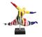 Statue Femme Sautant Avec Coulures Multicolores H46 Cm - Lady Drips