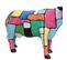 Statue Vache Avec Carreaux De Peintures Multicolores H39 Cm - Vikki