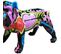 Sculpture Chien En Résine Peinture Multicolore H 26 Cm - Doggy Carl