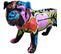 Sculpture Chien En Résine Peinture Multicolore H 26 Cm - Doggy Carl