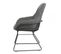 Fauteuil Tissu Gris Anthracite Pieds Traineaux Métal Noir - Zola