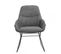 Fauteuil Tissu Gris Anthracite Pieds Traineaux Métal Noir - Zola