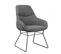 Fauteuil Tissu Gris Anthracite Pieds Traineaux Métal Noir - Zola