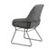 Fauteuil Tissu Gris Anthracite Pieds Traineaux Métal Noir - Zola