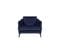 Fauteuil Accoudoirs Velours Bleu Pieds Métal Noir - Boon