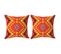 Lot De 2 Coussins Carrés Au Motif Tribal Rouge 45 X 45 Cm - Tribe