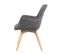 Fauteuil Scandinave Gris Tissu Chiné Pieds Bois - Cecilia