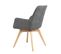 Fauteuil Scandinave Gris Tissu Chiné Pieds Bois - Cecilia