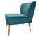 Petit Fauteuil Bas En Velours Bleu Style Crapaud - Karla