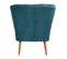 Petit Fauteuil Bas En Velours Bleu Style Crapaud - Karla