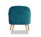 Fauteuil Velours Bleu Canard Scandinave Pieds Bois - Loukia