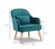 Fauteuil Velours Bleu Canard Scandinave Pieds Bois - Loukia