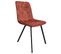 Lot De 2 Chaises En Velours Rouge Et Piètement Métal Noir - Nami