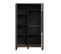 Vitrine 159 Cm 2 Portes Décor Bois Et Noir Et Pieds Métal Noir - Celia