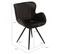 Lot De 2 Chaises Velours Noir Et Piètement Métal Noir - Lotus