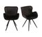 Lot De 2 Chaises Velours Noir Et Piètement Métal Noir - Lotus