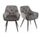 Lot 2 Chaises Velours Gris Et Piètement Métal Gris Anthracite - Stern