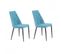 Lot De 2 Chaises En Tissu Bleu Et Pieds Métal Noir - Rita