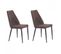 Lot De 2 Chaises En Tissu Marron Et Pieds Métal Noir - Rita