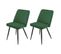 Lot De 2 Chaises En Velours Vert Avec Piètement En Métal Noir - Telly