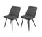 Lot De 2 Chaises En Velours Gris Foncé Piètement En Métal Noir – Telly