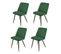 Lot De 4 Chaises En Velours Vert Avec Piètement En Métal Noir – Telly