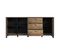 Buffet 200 Cm 3 Portes 3 Tiroirs Décor Bois Et Noir Mat - Celia