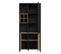 Vitrine 194 Cm 3 Portes 4 Casiers Décor Bois De Chêne Et Noir - Mode