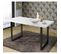 Table De Repas 140 Cm Plateau Blanc Pieds Luge Métal Noir - Loire 02