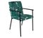 Lot De 2 Chaises En Tissu Vert Motif Feuilles Avec Accoudoirs - Office 1708