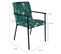 Lot De 2 Chaises En Tissu Vert Motif Feuilles Avec Accoudoirs - Office 1708