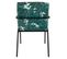 Lot De 2 Chaises En Tissu Vert Motif Feuilles Avec Accoudoirs - Office 1708