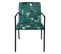 Lot De 2 Chaises En Tissu Vert Motif Feuilles Avec Accoudoirs - Office 1708