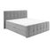 Lit Boxspring 160x200 Cm Velours Gris 2 Rangements - Riven