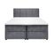 Lit Boxspring 180x200 Velours Gris 2 Rangements Coffres - Brandon