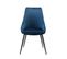 Lot De 2 Chaises En Velours Bleu Marine Pieds Métal Noir - Jazzy