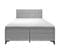 Lit Boxspring 180x200 Cm Tissu Gris 2 Rangements - Aisha