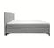 Lit Boxspring 180x200 Cm Tissu Gris 2 Rangements - Aisha