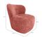 Fauteuil Bas Rond En Velours Rose Foncé Et Dossier Arrondi - Mallow